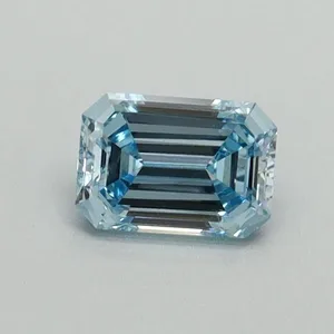 0.45ct EMERALD Fancy Intense Blue VVS2 Coloured Lab diamond