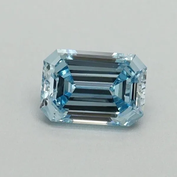 0.45ct EMERALD Fancy Intense Blue VVS2 Coloured Lab diamond