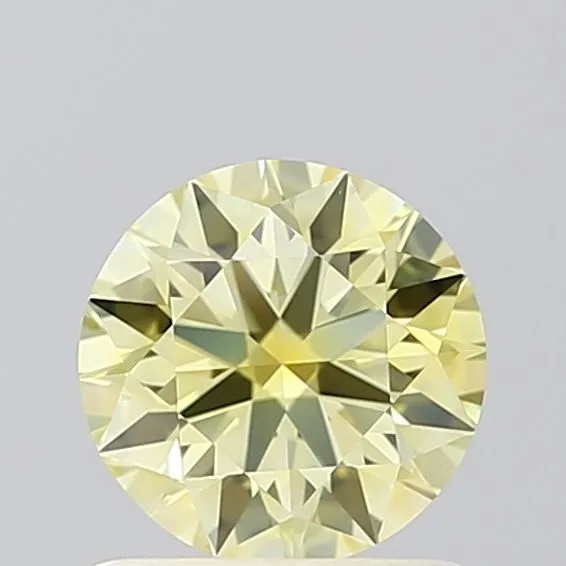 0.76ct ROUND Fancy Yellow VVS2 Coloured Lab diamond