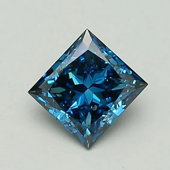 1.16ct PRINCESS Fancy Vivid Blue SI1 Coloured Lab diamond