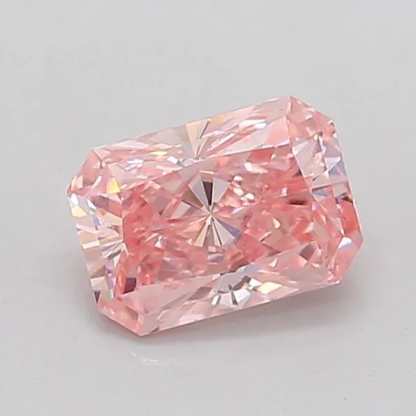 0.91ct RADIANT Fancy Vivid Pink VS2 Coloured Lab diamond