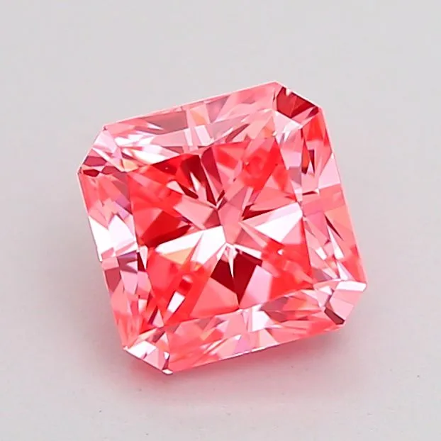 1.02ct RADIANT Fancy Vivid Pink VVS2 Coloured Lab diamond