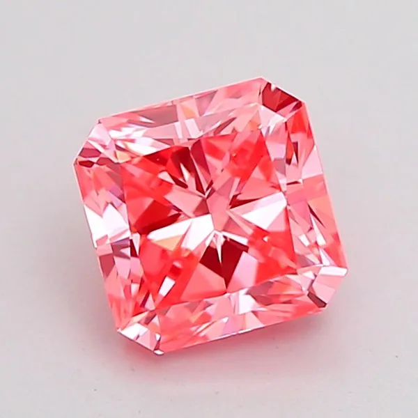 1.02ct RADIANT Fancy Vivid Pink VVS2 Coloured Lab diamond