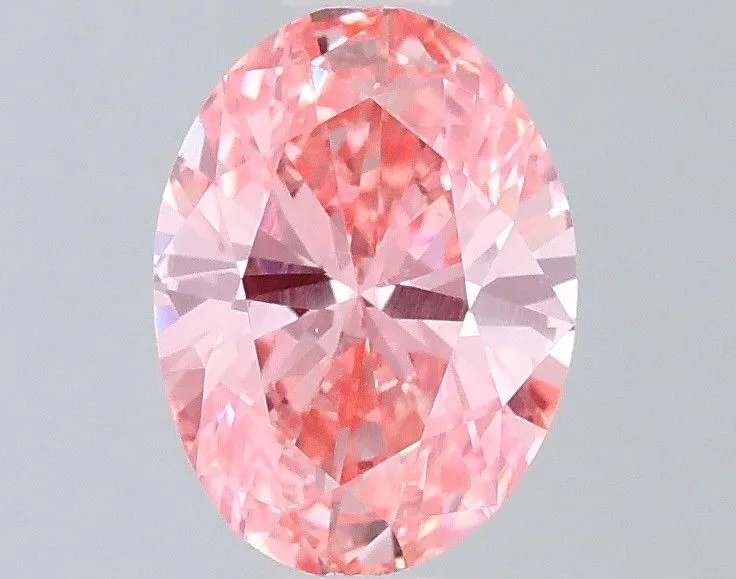 0.83ct OVAL Fancy Vivid Pink VS1 Coloured Lab diamond