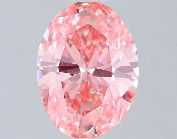 0.83ct OVAL Fancy Vivid Pink VS1 Coloured Lab diamond