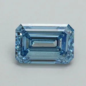 1ct EMERALD Fancy Intense Blue VS2 Coloured Lab diamond