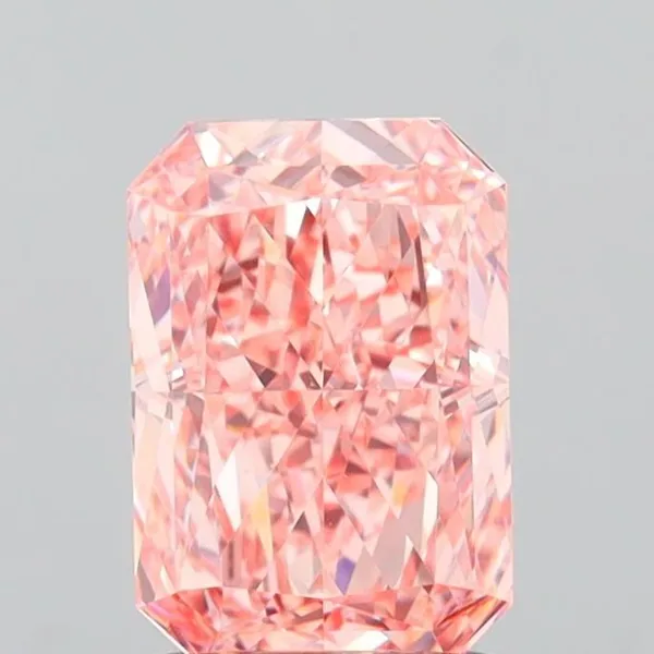 1.22ct RADIANT Fancy Vivid Pink VVS2 Coloured Lab diamond