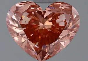 1.43ct HEART Fancy Vivid Pink VVS2 Coloured Lab diamond