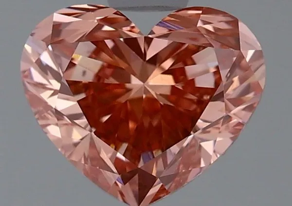 1.43ct HEART Fancy Vivid Pink VVS2 Coloured Lab diamond