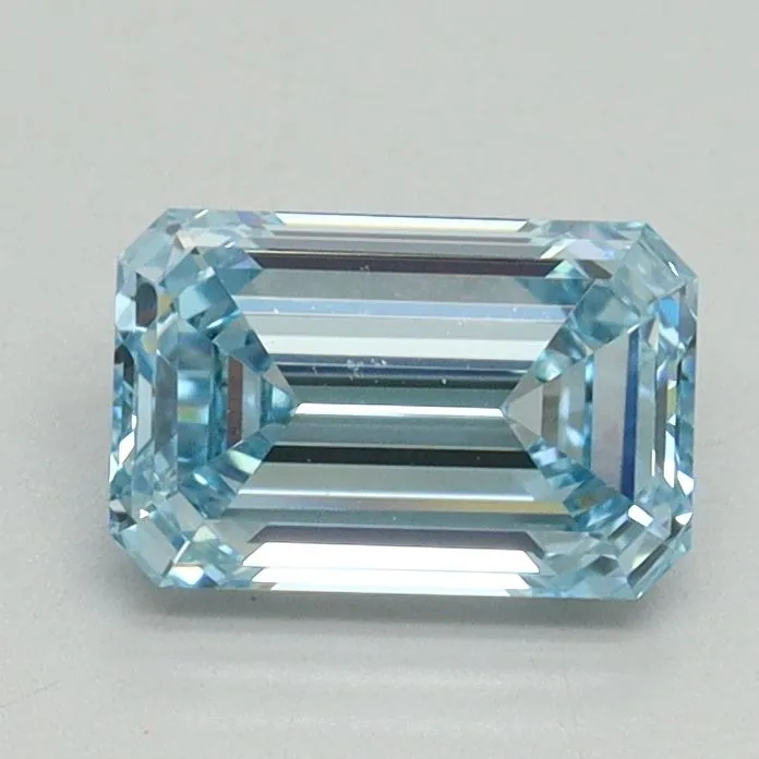 1.09ct EMERALD Fancy Intense Blue VVS2 Coloured Lab diamond
