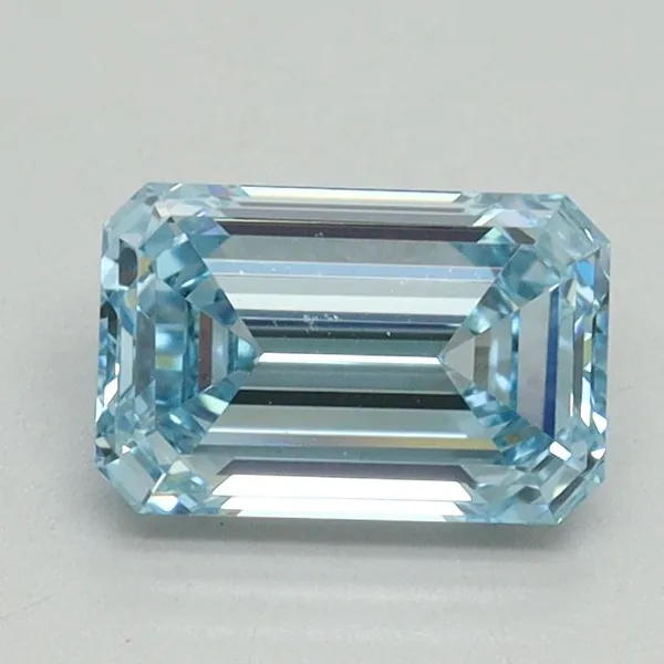 1.09ct EMERALD Fancy Intense Blue VVS2 Coloured Lab diamond