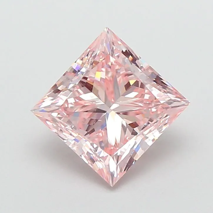 2.00ct PRINCESS Fancy Intense Pink VS1 Coloured Lab diamond