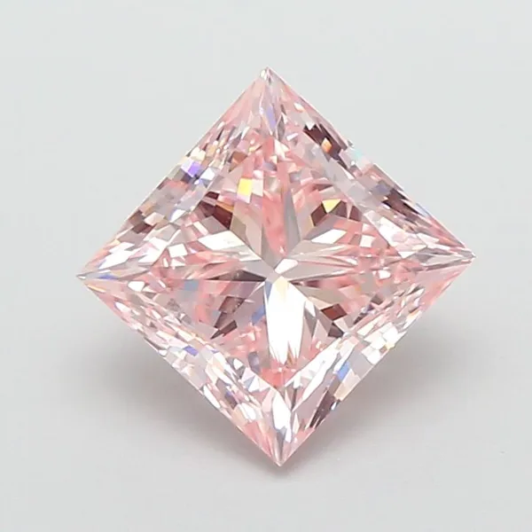 2ct PRINCESS Fancy Intense Pink VS1 Coloured Lab diamond