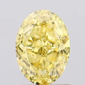 1.02ct OVAL Fancy Vivid Yellow VS2 Coloured Lab diamond