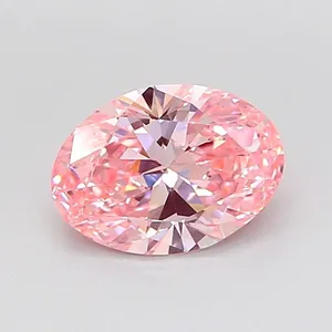 1.1ct OVAL Fancy Vivid Pink VVS1 Coloured Lab diamond