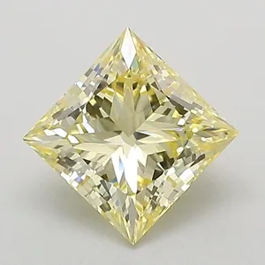 1.07ct PRINCESS Fancy Yellow VS2 Coloured Lab diamond