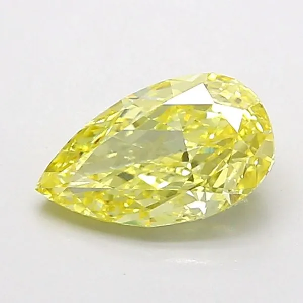 0.91ct PEAR Fancy Intense Yellow VS1 Coloured Lab diamond