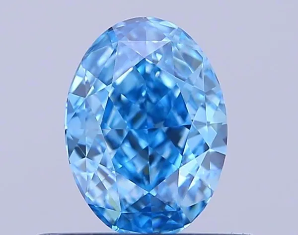 0.57ct OVAL Fancy Vivid Blue VS1 Coloured Lab diamond