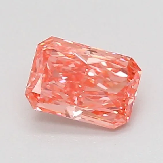 0.78ct RADIANT Fancy Vivid Pink VVS2 Coloured Lab diamond
