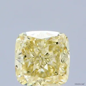 1ct CUSHION Fancy Intense Yellow VS1 Coloured Lab diamond