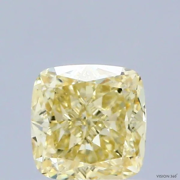 1ct CUSHION Fancy Intense Yellow VS1 Coloured Lab diamond