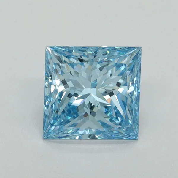 1.52ct PRINCESS Fancy Vivid Blue VS1 Coloured Lab diamond