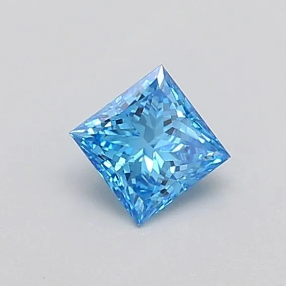 0.30ct PRINCESS Fancy Vivid Blue VS1 Coloured Lab diamond