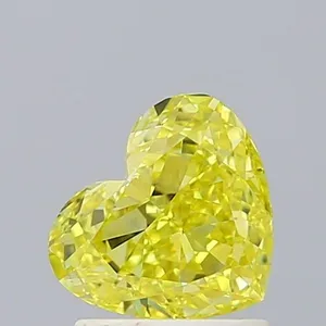 1.25ct HEART Fancy Vivid Yellow VVS2 Coloured Lab diamond