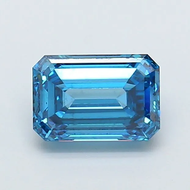 1.70ct EMERALD Fancy Vivid Blue VS2 Coloured Lab diamond