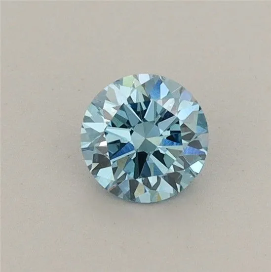 0.42ct ROUND Fancy Vivid Blue VS1 Coloured Lab diamond