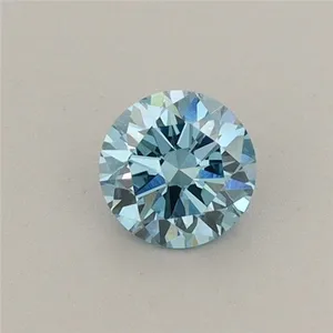 0.42ct ROUND Fancy Vivid Blue VS1 Coloured Lab diamond