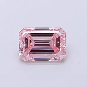 0.54ct EMERALD Fancy Pink VS1 Coloured Lab diamond