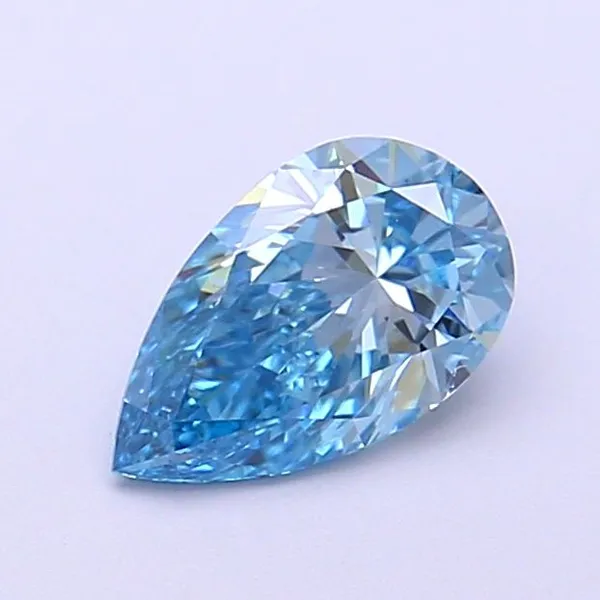 0.9ct PEAR Fancy Vivid Blue VS1 Coloured Lab diamond