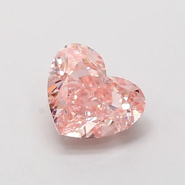 0.89ct HEART Fancy Intense Pink VS1 Coloured Lab diamond