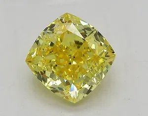 1.08ct CUSHION Fancy Yellow VVS2 Coloured Lab diamond