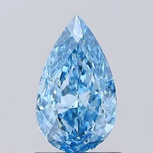 0.83ct PEAR Fancy Vivid Blue SI1 Coloured Lab diamond