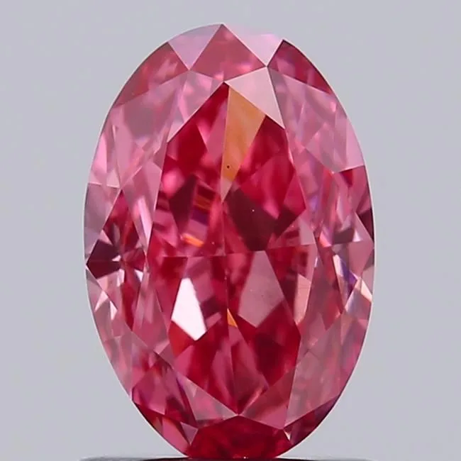 1.19ct OVAL Fancy Vivid Pink VS2 Coloured Lab diamond