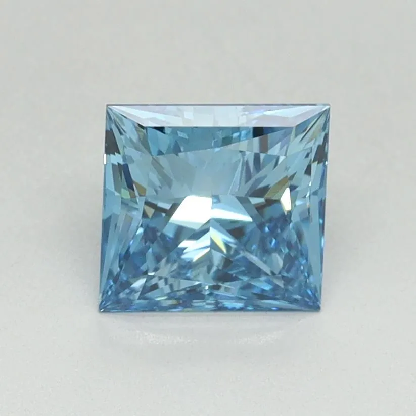 1.14ct PRINCESS Fancy Vivid Blue VS1 Coloured Lab diamond