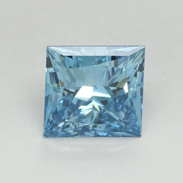 1.14ct PRINCESS Fancy Vivid Blue VS1 Coloured Lab diamond