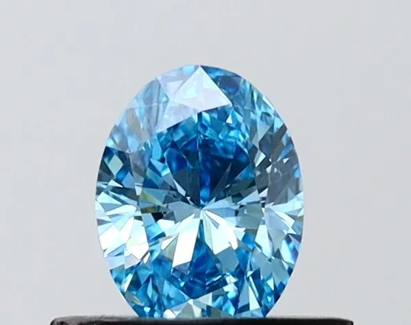 0.49ct OVAL Fancy Vivid Blue VVS2 Coloured Lab diamond
