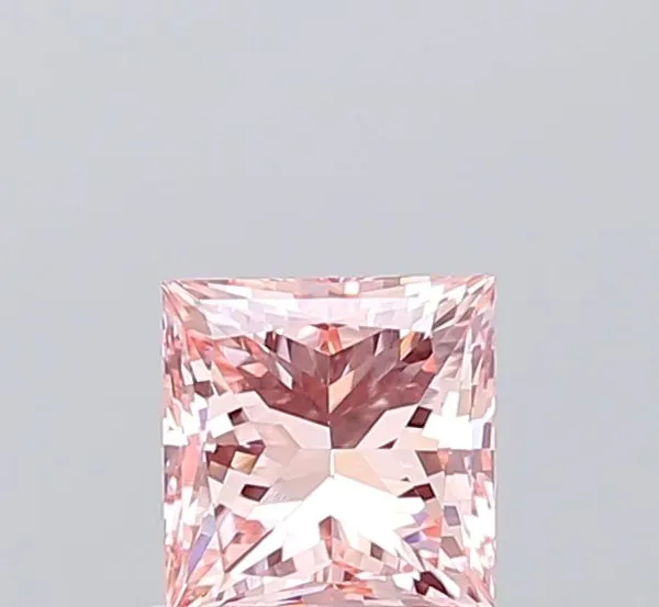 1.01ct PRINCESS Fancy Intense Pink VS1 Coloured Lab diamond