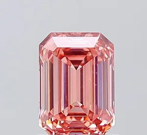 1.08ct EMERALD Fancy Intense Pink VS1 Coloured Lab diamond