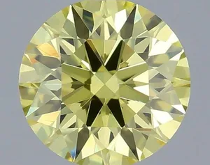 0.36ct ROUND Fancy Intense Yellow VVS1 Coloured Lab diamond