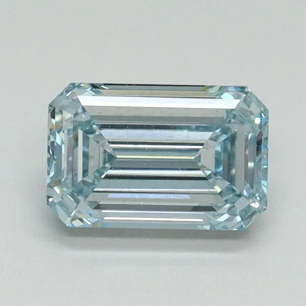 1.15ct EMERALD Fancy Intense Blue VS1 Coloured Lab diamond