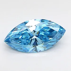 0.75ct MARQUISE Fancy Vivid Blue SI1 Coloured Lab diamond