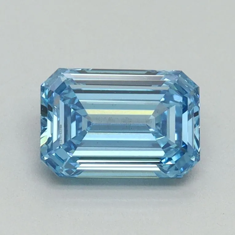 1.01ct EMERALD Fancy Vivid Blue VS2 Coloured Lab diamond