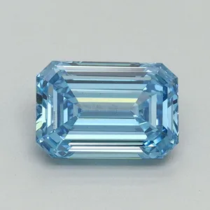 1.01ct EMERALD Fancy Vivid Blue VS2 Coloured Lab diamond
