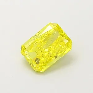 0.49ct RADIANT Fancy Vivid Yellow VS1 Coloured Lab diamond