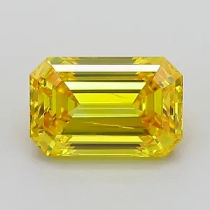 1ct EMERALD Fancy Intense Yellow SI2 Coloured Lab diamond