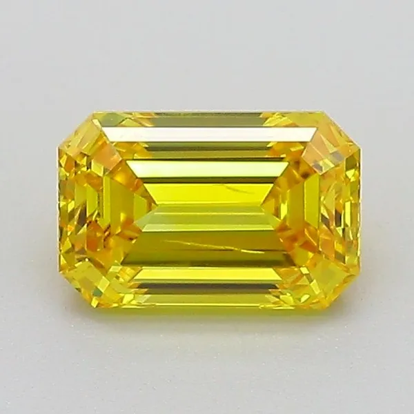 1ct EMERALD Fancy Intense Yellow SI2 Coloured Lab diamond